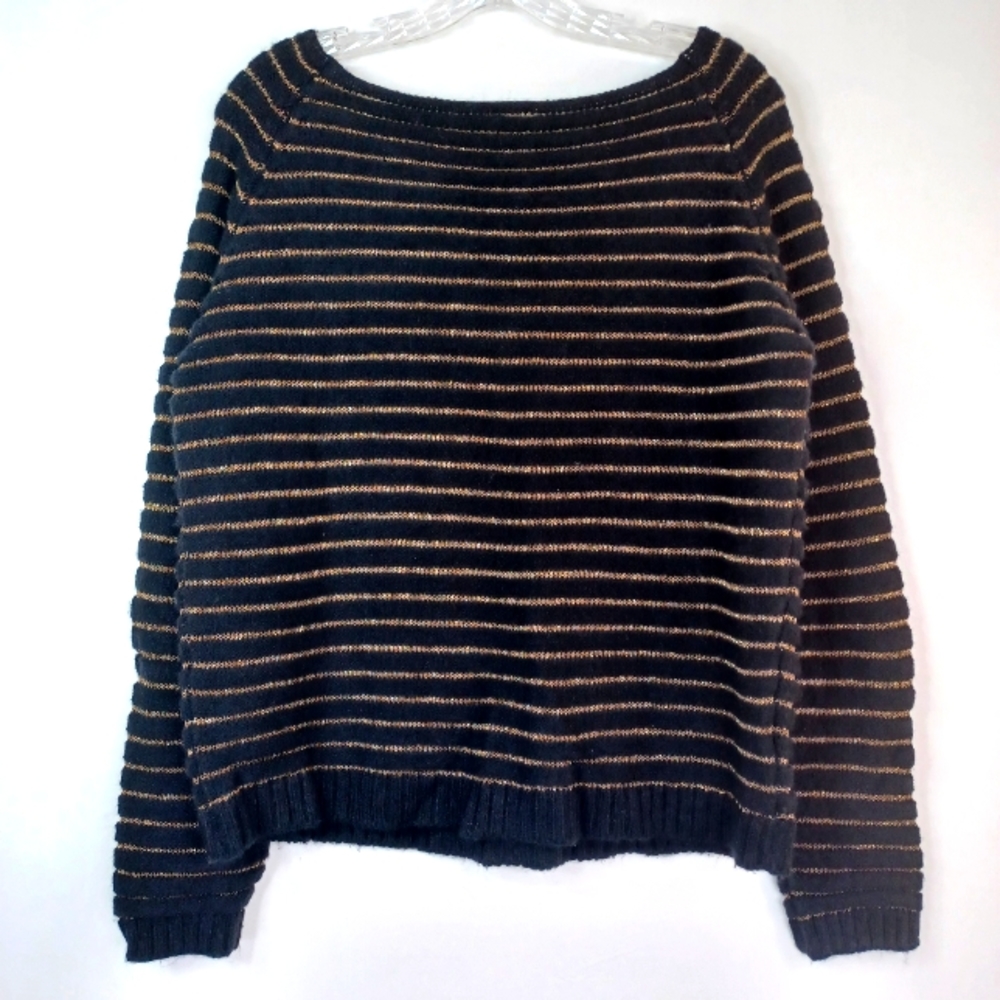 Pinko Luxe Italian Sweater Size XL luxury holiday black gold